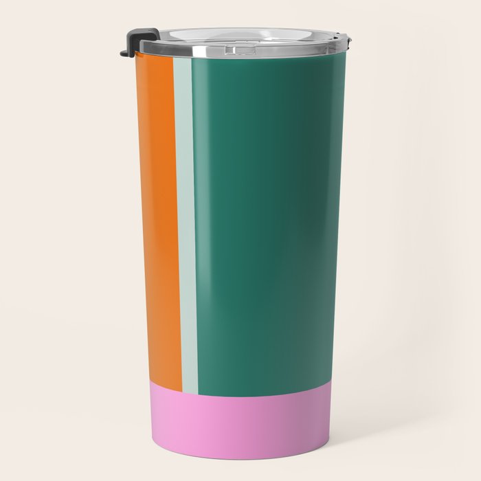 Color Block in Green and Orange Travel Mug Gallery Image 3