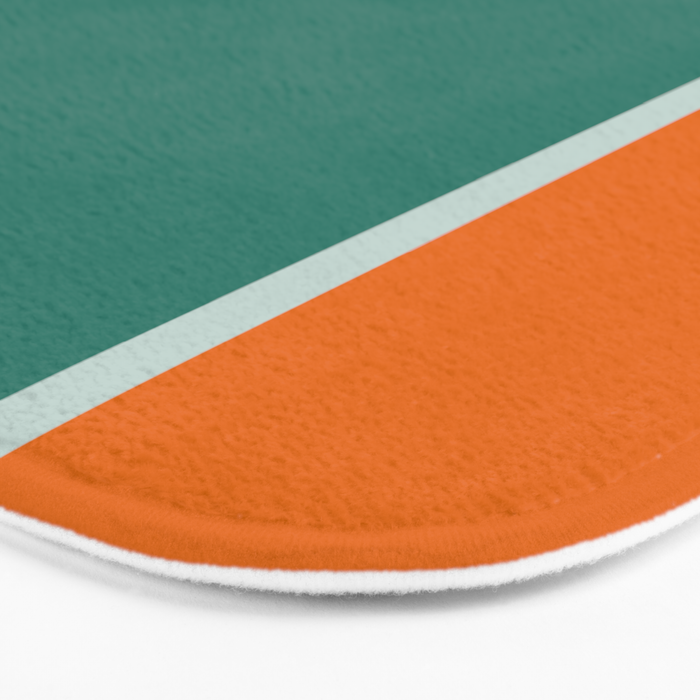 Color Block in Green and Orange Bath Mat Gallery Image 3