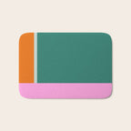 Color Block in Green and Orange Bath Mat Gallery Image 1