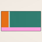 Color Block in Green and Orange Desk Mat Gallery Image 3