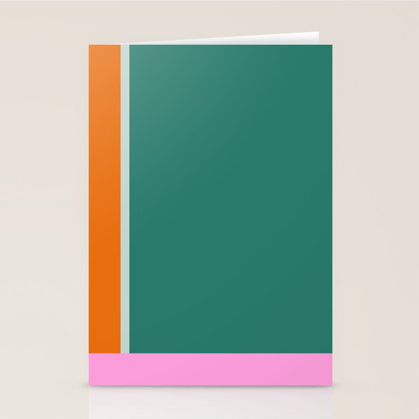 Color Block in Green and Orange Stationery Card Gallery Image 2