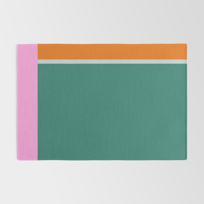 Color Block in Green and Orange Rug Gallery Image 2