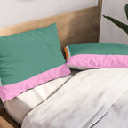 Color Block in Green and Orange Pillow Sham Gallery Image 2