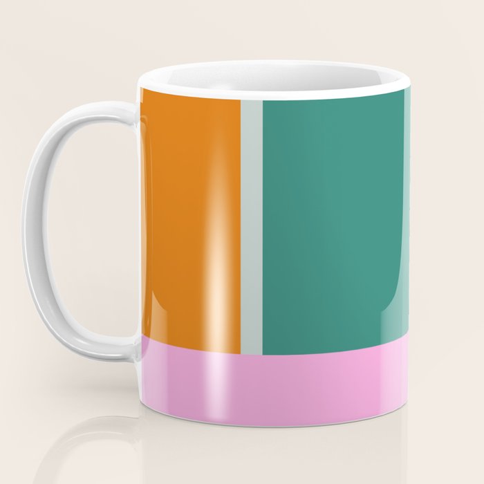 Color Block in Green and Orange Coffee Mug Gallery Image 3