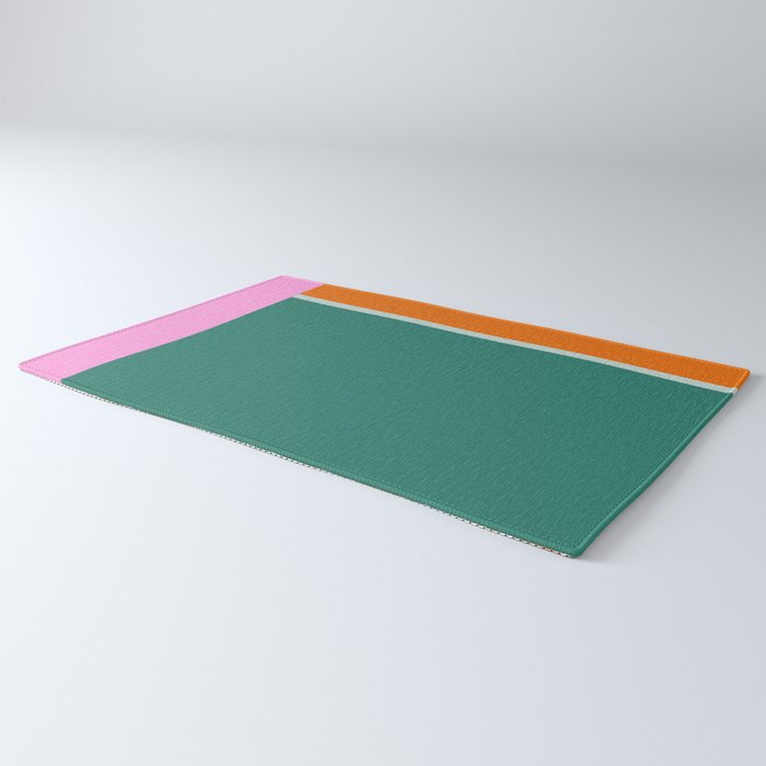 Color Block in Green and Orange Rug Gallery Image 3