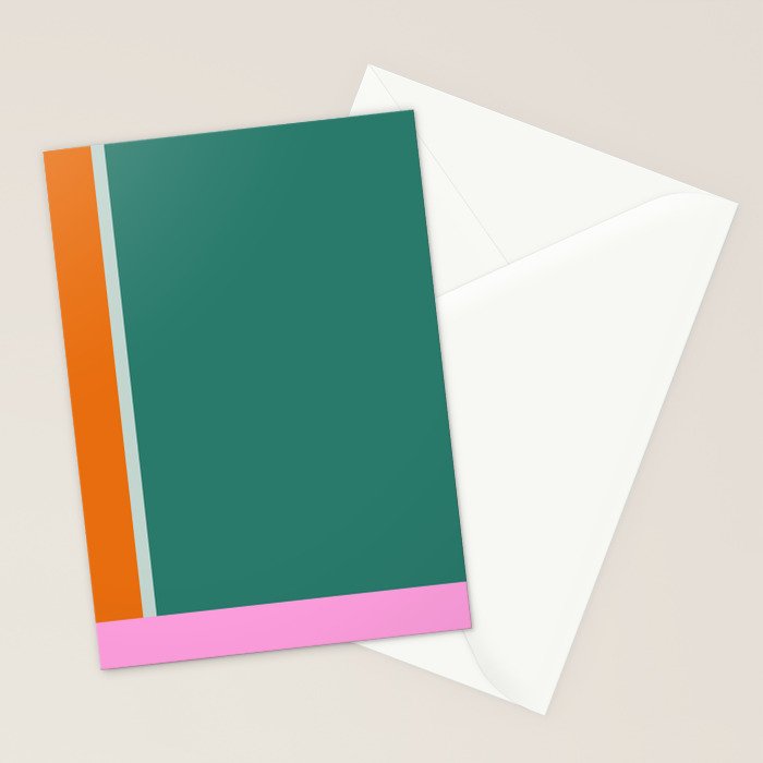 Color Block in Green and Orange Stationery Card Gallery Image 2