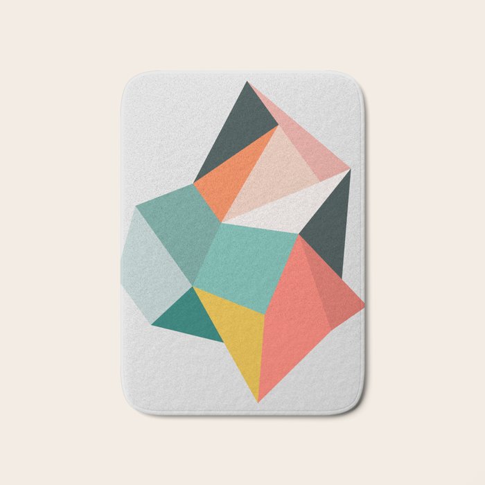 Modern Geometric 76A Bath Mat Gallery Image 1
