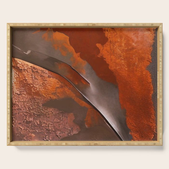 Rust and Metal Japandi Art Serving Tray Gallery Image 1