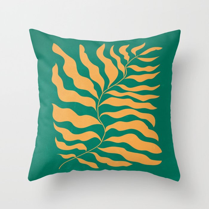 JAZZ FERNS 02 | Tropical Green & Casablanca Matisse Edition Throw Pillow Gallery Image 1