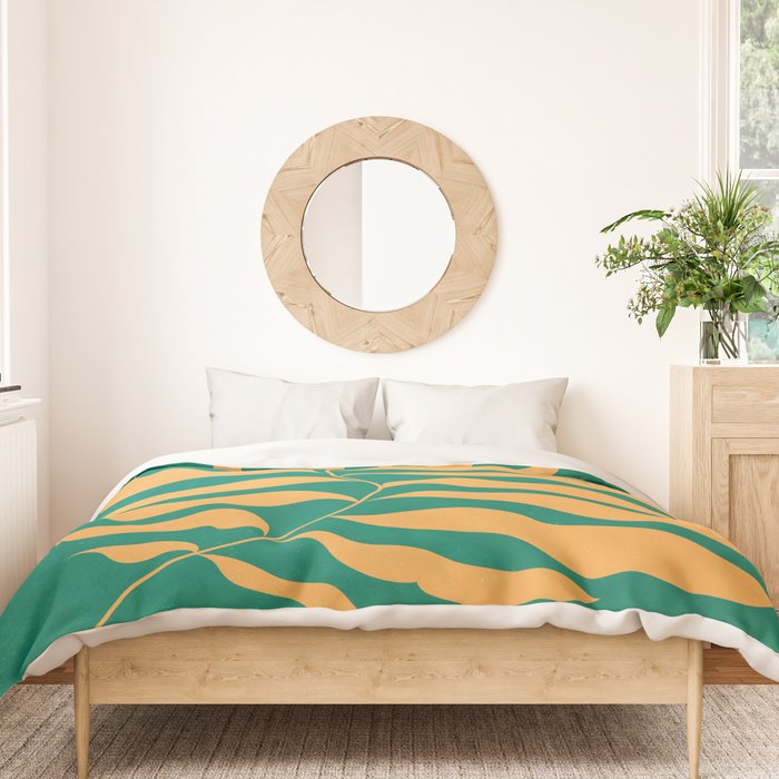 JAZZ FERNS 02 | Tropical Green & Casablanca Matisse Edition Duvet Cover Gallery Image 3