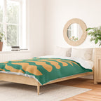 JAZZ FERNS 02 | Tropical Green & Casablanca Matisse Edition Duvet Cover Gallery Image 2