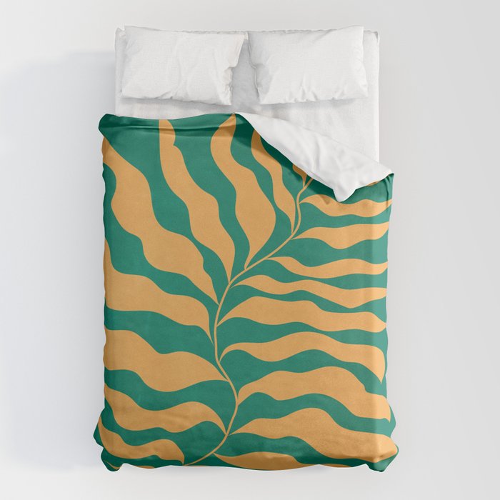 JAZZ FERNS 02 | Tropical Green & Casablanca Matisse Edition Duvet Cover Gallery Image 1