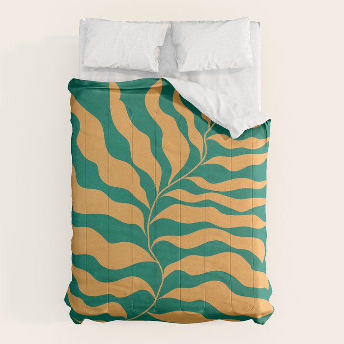 JAZZ FERNS 02 | Tropical Green & Casablanca Matisse Edition Comforter Gallery Image 6