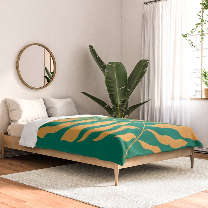 JAZZ FERNS 02 | Tropical Green & Casablanca Matisse Edition Comforter Gallery Image 2