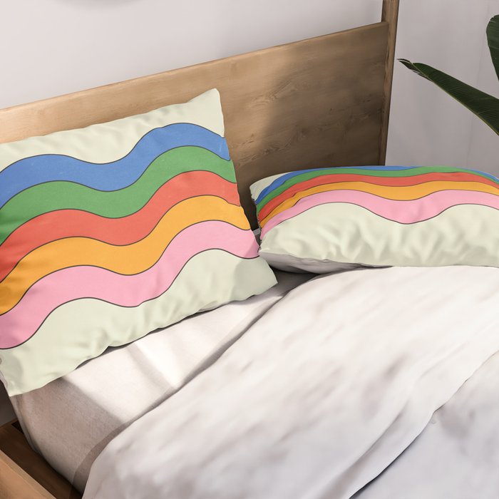 Retro Candy Waves Pillow Sham Gallery Image 2