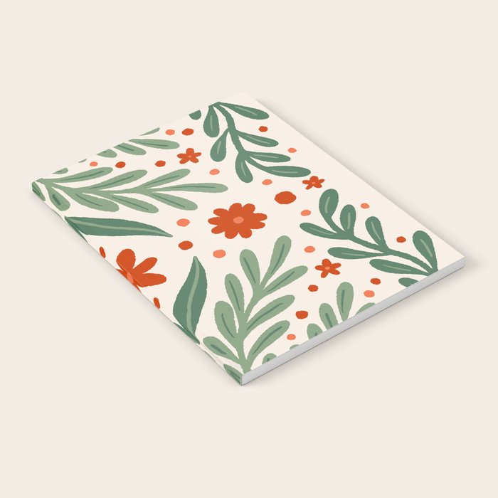 Branches and flowers -  red and green Notebook Gallery Image 1