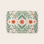 Branches and flowers -  red and green Bath Mat Gallery Image 1