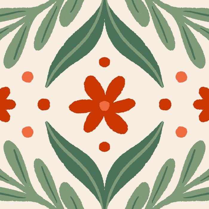 Branches and flowers -  red and green Coffee Mug Gallery Image 2