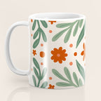 Branches and flowers -  red and green Coffee Mug Gallery Image 3