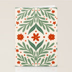 Branches and flowers -  red and green Stationery Card Gallery Image 2
