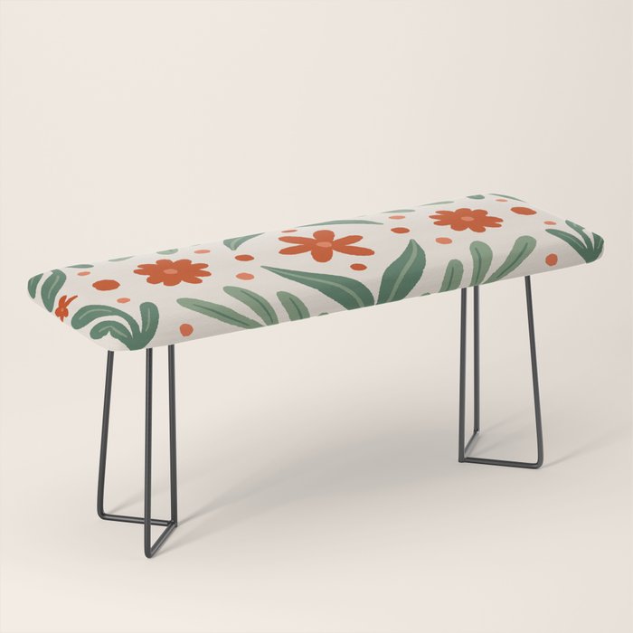 Branches and flowers -  red and green Bench Gallery Image 1