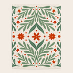 Branches and flowers -  red and green Poster Gallery Image 4