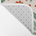 Branches and flowers -  red and green Bath Mat Gallery Image 2