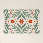 Branches and flowers -  red and green Welcome Mat Gallery Image 1