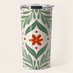Branches and flowers -  red and green Travel Mug Gallery Image 1