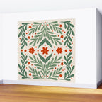 Branches and flowers -  red and green Wall Mural Gallery Image 2