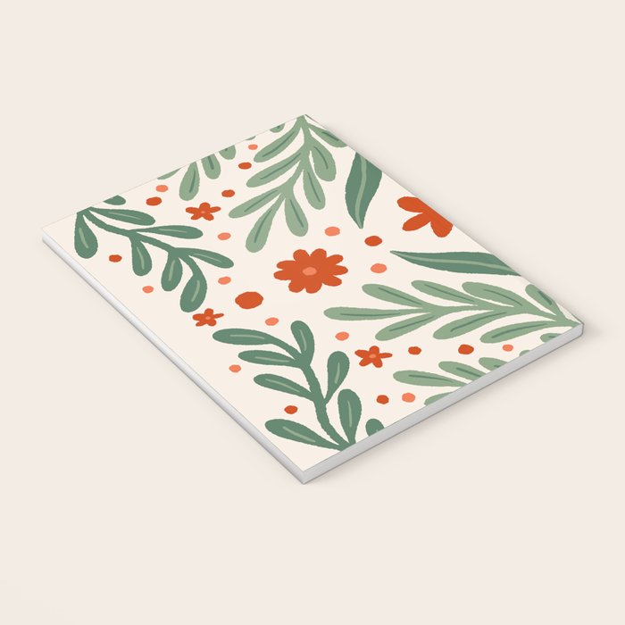 Branches and flowers -  red and green Notebook Gallery Image 3