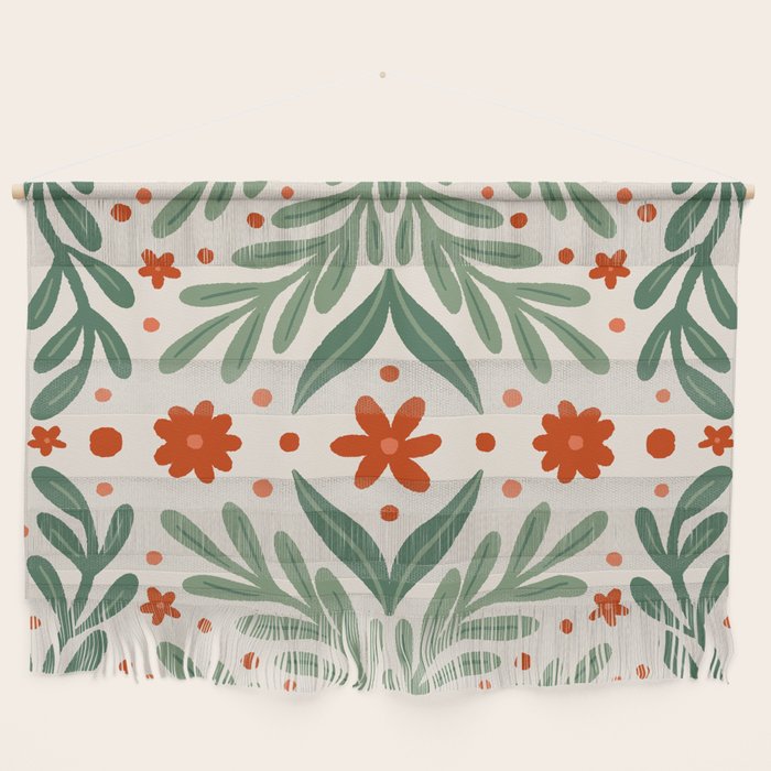 Branches and flowers -  red and green Wall Hanging Gallery Image 1