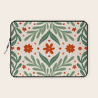 Branches and flowers -  red and green Laptop Sleeve Gallery Image 1