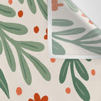 Branches and flowers -  red and green Wall Tapestry Gallery Image 3