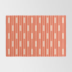 Minimalist Geometric Striped Geo Chain Vertical Pattern in Orange and Cream Rug Gallery Image 2