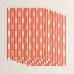 Minimalist Geometric Striped Geo Chain Vertical Pattern in Orange and Cream Wrapping Paper Gallery Image 3
