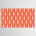 Minimalist Geometric Striped Geo Chain Vertical Pattern in Orange and Cream Tablecloth Gallery Image 2