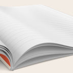 Minimalist Geometric Striped Geo Chain Vertical Pattern in Orange and Cream Notebook Gallery Image 2