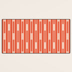 Minimalist Geometric Striped Geo Chain Vertical Pattern in Orange and Cream Desk Mat Gallery Image 3