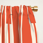 Minimalist Geometric Striped Geo Chain Vertical Pattern in Orange and Cream Window Curtain Gallery Image 2