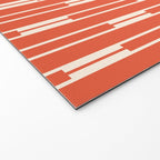 Minimalist Geometric Striped Geo Chain Vertical Pattern in Orange and Cream Welcome Mat Gallery Image 2