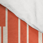Minimalist Geometric Striped Geo Chain Vertical Pattern in Orange and Cream Comforter Gallery Image 4