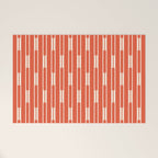 Minimalist Geometric Striped Geo Chain Vertical Pattern in Orange and Cream Welcome Mat Gallery Image 1