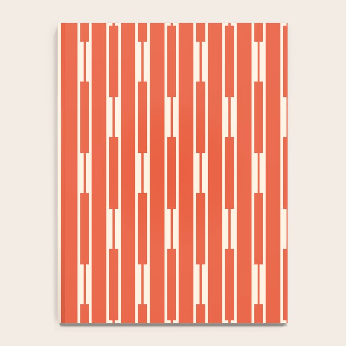 Minimalist Geometric Striped Geo Chain Vertical Pattern in Orange and Cream Notebook Gallery Image 4