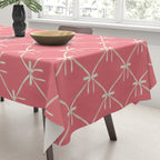 Bows & Ribbons Pattern LII Coral Pink Tablecloth Gallery Image 3