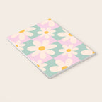Daisy checkered pattern - Lilac and turquoise  Notebook Gallery Image 3