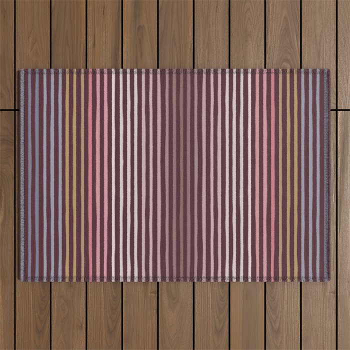Painted Stripes Outdoor Rug Gallery Image 1