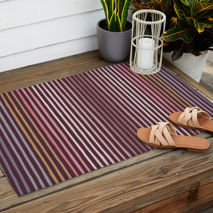 Painted Stripes Outdoor Rug Gallery Image 2