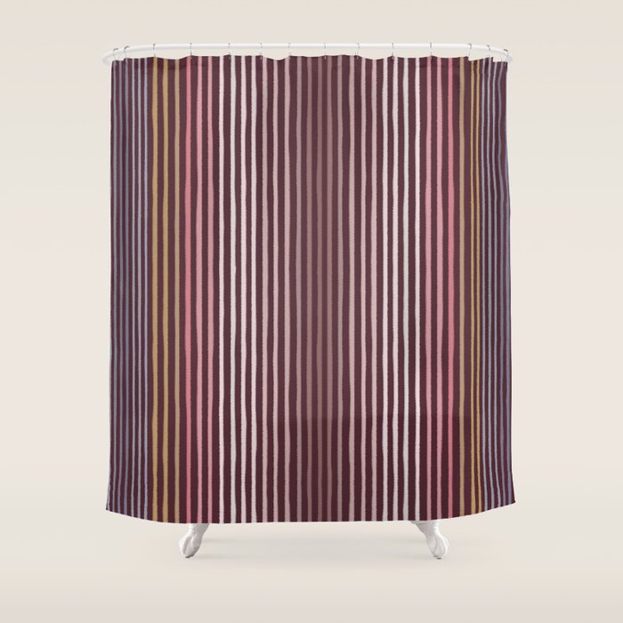 Painted Stripes Shower Curtain Gallery Image 1