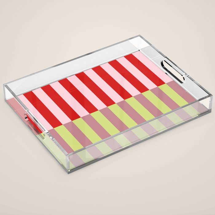 Bold colors stripes design Acrylic Tray Gallery Image 1